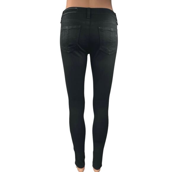 Rag & Bone Black Coated Mid Rise Skinny Legging Jegging Denim Jeans Size 24 - Picture 3 of 6